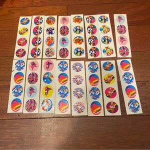 Lot of Vintage Lisa Frank oval circle sticker strips
